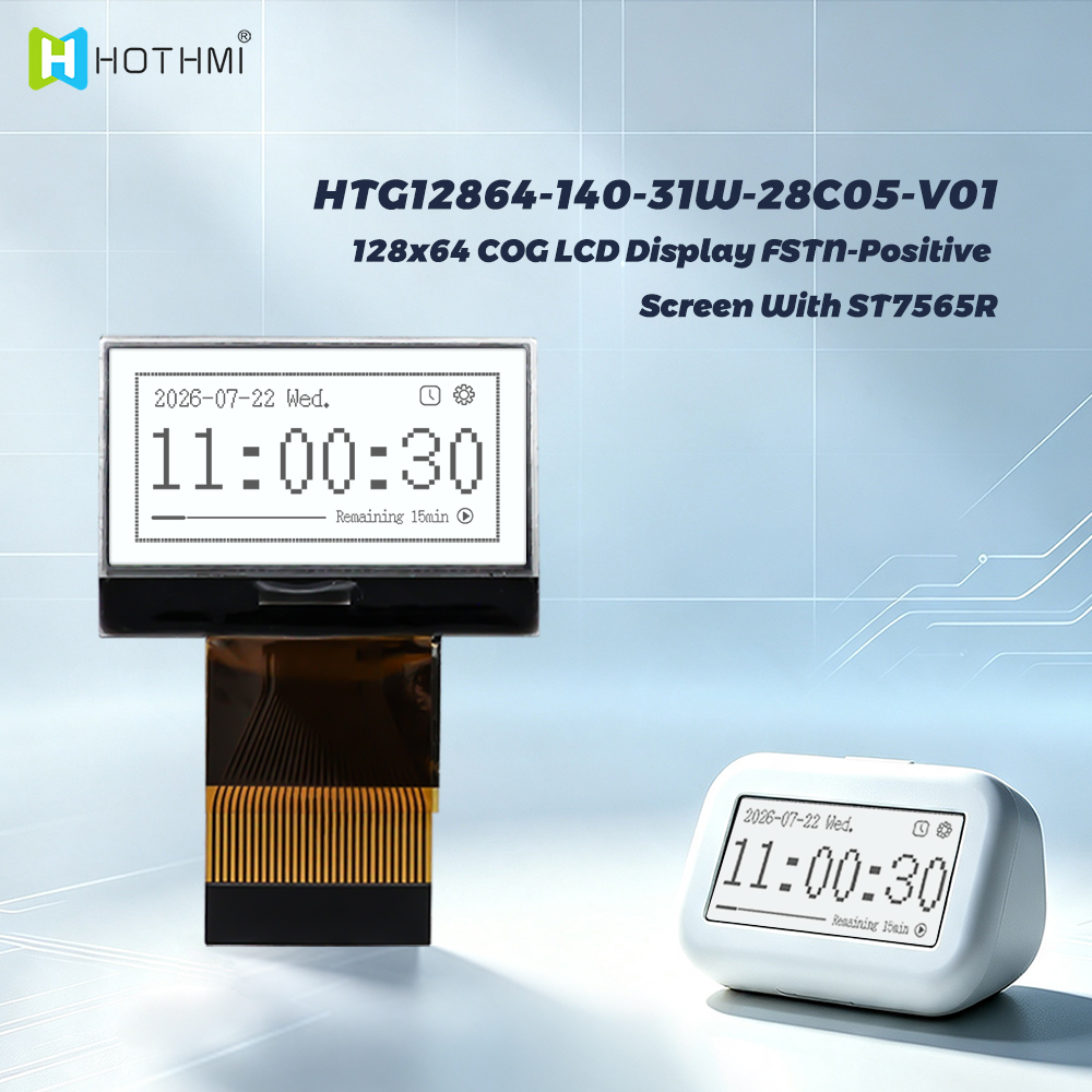 128x64 COG LCD 显示屏，FSTN 正显屏，采用 ST7565R 芯片